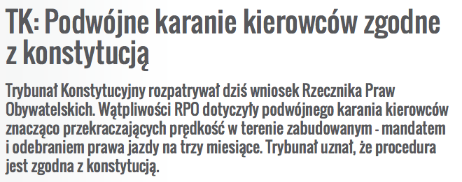 Odebranie Prawa Jazdy Konstytucyjne Czy Nie Jest Wyrok Tk 3211