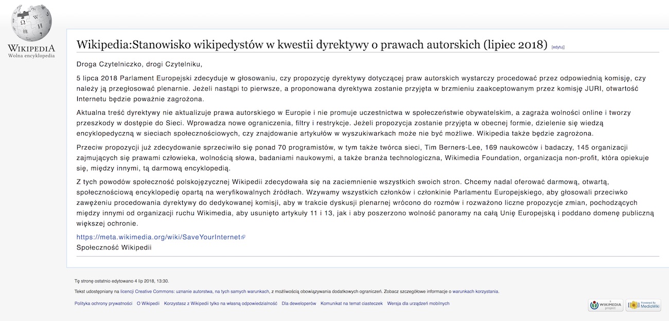 Wikipedia Nie Działa I Dziś Już Nie Będzie. Encyklopedia Pokazuje Co ...