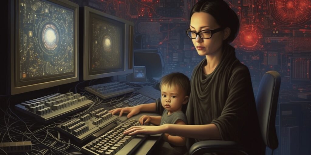 Matka Polka jest programistką. Okazuje się, że łatwiej jest wychowywać dziecko znad kompilatora w salonie, niż wieżowca w centrum miasta